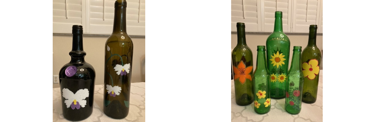 Photos of painted bottles